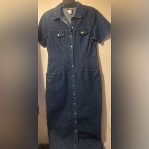 Denim Button-Down Dress Saddle Ridge Vintage Colecction